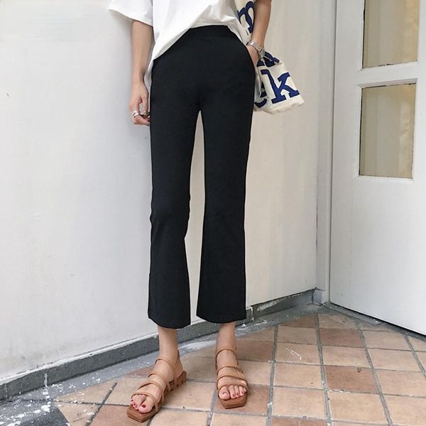 women's pants & capris women flare trousers ankle-length black leisure high elasticity all-match solid korean style harajuku pant, Black;white
women's pants & capris women flare trousers ankle-length black leisure high elasticity all-match solid korean style harajuku pant, Black;white