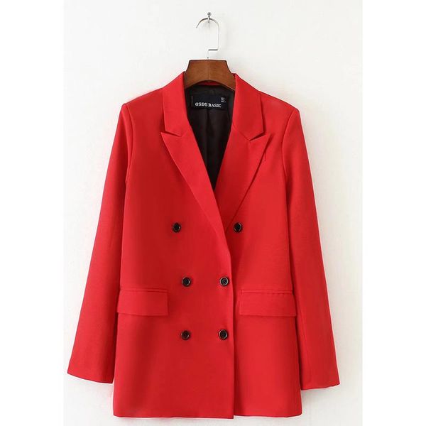 women's suits & blazers female solid red blazer full sleeve turn-down collar women slim coat double breasted loose europe style elegan, White;black
women's suits & blazers female solid red blazer full sleeve turn-down collar women slim coat double breasted loose europe style elegan, White;black