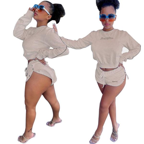women's tracksuits summer fitness letter tracksuit clothes women long sleeve pullover crop biker shorts bodycon two piece sets, Gray
women's tracksuits summer fitness letter tracksuit clothes women long sleeve pullover crop biker shorts bodycon two piece sets, Gray