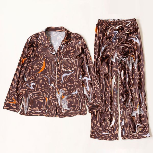 Trendy Couple Silk Pajamas Letter Sunflowers Printed Sleepwears High Quality Stain Sleepwears Summer Autumn Long Sleeve Homewear, Black;red
Trendy Couple Silk Pajamas Letter Sunflowers Printed Sleepwears High Quality Stain Sleepwears Summer Autumn Long Sleeve Homewear, Black;red