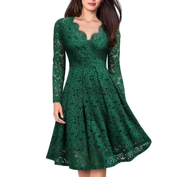 casual dresses women autumn 2021 vintage elegant deep v neck long sleeve lace dress causal slim a line evening party vestido, Black;gray
casual dresses women autumn 2021 vintage elegant deep v neck long sleeve lace dress causal slim a line evening party vestido, Black;gray