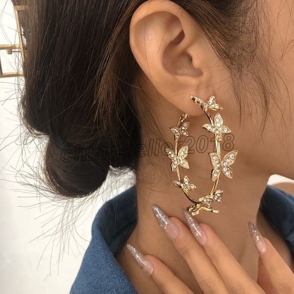 luxury gold sparkling zircon crystal butterfly dangle hoop earrings for women 2022 new charming earrings wedding jewelry, Silver
luxury gold sparkling zircon crystal butterfly dangle hoop earrings for women 2022 new charming earrings wedding jewelry, Silver