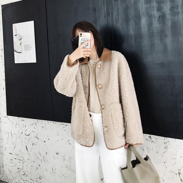 women's fur & faux female 100% wool jacket real women autumn winter woman clothes 2021 korean sheep shearing coat hiver 5906, Black
women's fur & faux female 100% wool jacket real women autumn winter woman clothes 2021 korean sheep shearing coat hiver 5906, Black