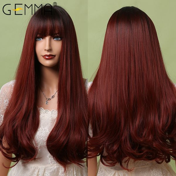 Wine Red Long Water Wave Synthetic Wigs with Bangs Burgundy Cosplay Daily Heat Resistant Hair Wigs for Women Afro, Black
Wine Red Long Water Wave Synthetic Wigs with Bangs Burgundy Cosplay Daily Heat Resistant Hair Wigs for Women Afro, Black