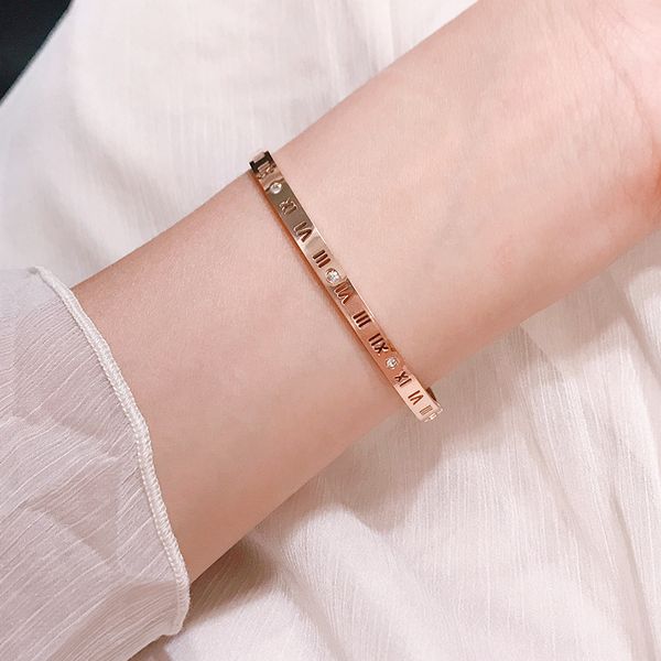 design jewelry korean fashion roman digital stainless steel bracelet open couple bracelet simple personality 18k rose gold jewelry, White
design jewelry korean fashion roman digital stainless steel bracelet open couple bracelet simple personality 18k rose gold jewelry, White