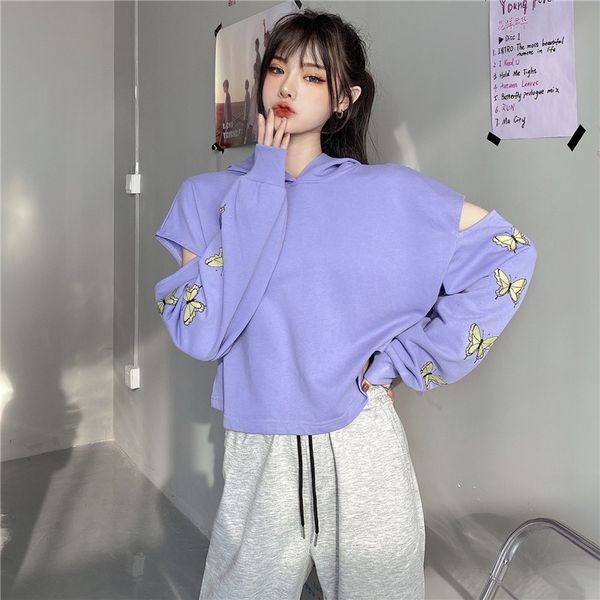 2021 retro rose butterfly embroidery women's autumn new long-sleeved loose hooded sweatshirt women fy43, Black
2021 retro rose butterfly embroidery women's autumn new long-sleeved loose hooded sweatshirt women fy43, Black
