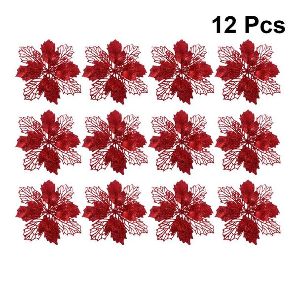 christmas decorations 12 pcs glitter poinsettia flowers hollow artificial ornaments xmas tree hanging pendant (red)
christmas decorations 12 pcs glitter poinsettia flowers hollow artificial ornaments xmas tree hanging pendant (red)