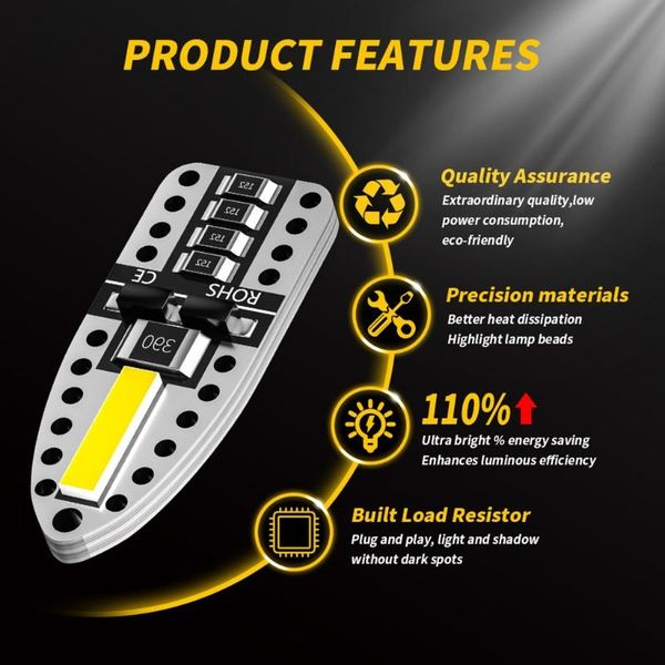 car headlights 10pcs t10 w5w led bulb canbus 194 168 super bright interior light license plate signal lamp
car headlights 10pcs t10 w5w led bulb canbus 194 168 super bright interior light license plate signal lamp