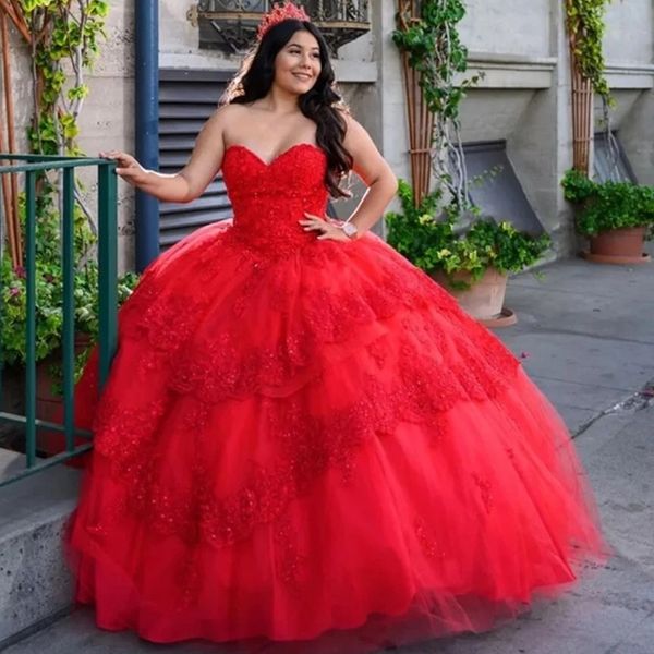 quinceanera princess ball gown beading lace appliques crystals mutli-layers vestido de 15 anos sweet 16 dresses, Blue;red
quinceanera princess ball gown beading lace appliques crystals mutli-layers vestido de 15 anos sweet 16 dresses, Blue;red