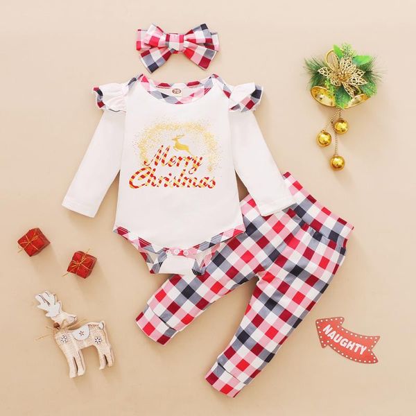 fashion christmas clothes newborn infant baby christmas ruffle print romper bodysuit+plaid pants set kids clothes girls 2021, White
fashion christmas clothes newborn infant baby christmas ruffle print romper bodysuit+plaid pants set kids clothes girls 2021, White