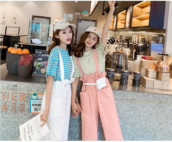 women's tracksuits ie outfit 2021 summer korean version round neck short sleeve striped t shirt + loose wide leg suspender pants set, Gray
women's tracksuits ie outfit 2021 summer korean version round neck short sleeve striped t shirt + loose wide leg suspender pants set, Gray