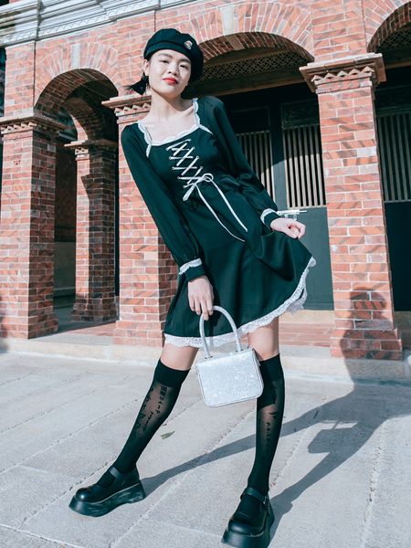 dressed dark japanese girl in spring black sash sweet 2021new korean style waiwaiwaiwaiwaiwai trimming waii a1li, Black;gray
dressed dark japanese girl in spring black sash sweet 2021new korean style waiwaiwaiwaiwaiwai trimming waii a1li, Black;gray