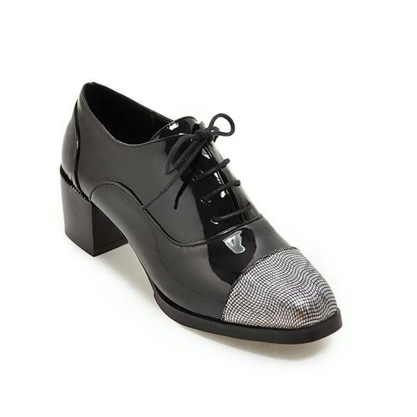 dress shoes british style patent leather fashion womens patchwork square toe block chunky female pumps lace up casual girls footwear, Black
dress shoes british style patent leather fashion womens patchwork square toe block chunky female pumps lace up casual girls footwear, Black