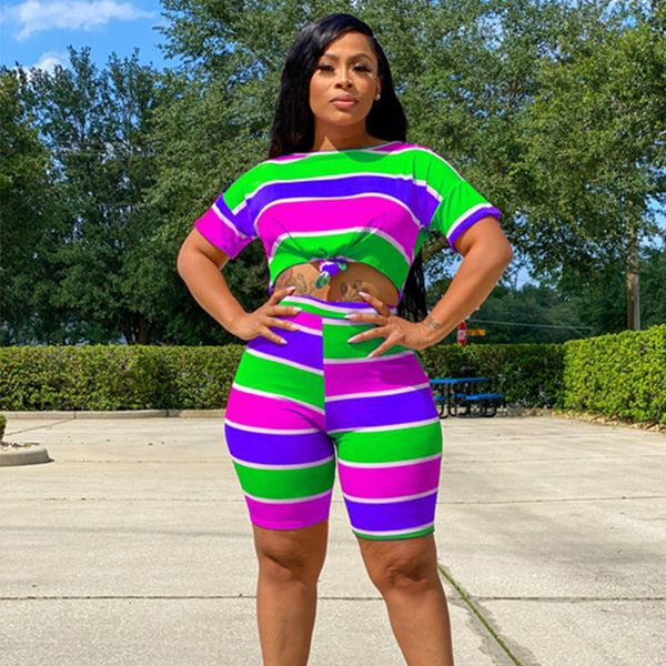 2021 new casual striped two piece joggers clothes t shirt biker shorts set sportwear summer outfits for women matching sets 044t, White
2021 new casual striped two piece joggers clothes t shirt biker shorts set sportwear summer outfits for women matching sets 044t, White
