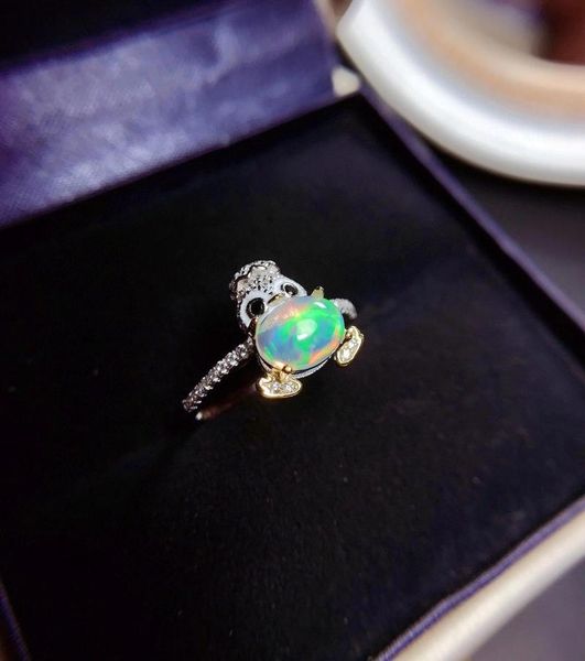 cluster rings lovely penguin design opal ring natural real 925 sterling silver fine handwored jewelry, Golden;silver
cluster rings lovely penguin design opal ring natural real 925 sterling silver fine handwored jewelry, Golden;silver