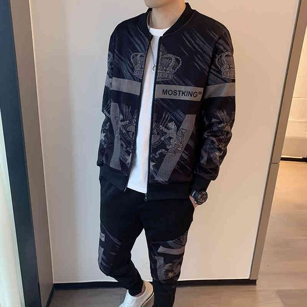 men's tracksuits new printed jacket + trousers suit autumn round neck sweater fashion sports casual two piece set tdg, Gray
men's tracksuits new printed jacket + trousers suit autumn round neck sweater fashion sports casual two piece set tdg, Gray
