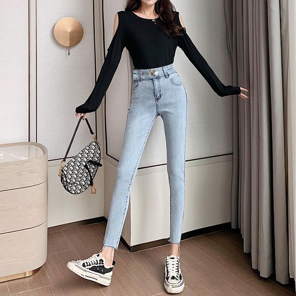 women's jeans women 2021 pants high waist tight feet skinny pencil denim torn edge slim spring and autumn style, Blue
women's jeans women 2021 pants high waist tight feet skinny pencil denim torn edge slim spring and autumn style, Blue