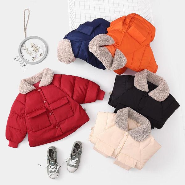 down coat jacket for girls winter baby boys cotton hairy collar button thicken warm solid korean outerwear casual children's clothing, Blue;gray
down coat jacket for girls winter baby boys cotton hairy collar button thicken warm solid korean outerwear casual children's clothing, Blue;gray
