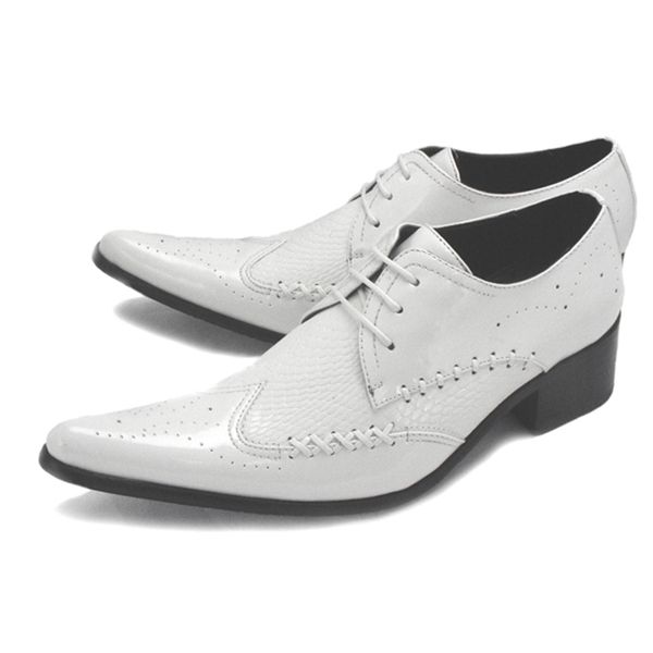 western white patent leather luxury brand italian shoes man lace up male high heels pointed toe dress wedding oxford 210906, Black
western white patent leather luxury brand italian shoes man lace up male high heels pointed toe dress wedding oxford 210906, Black