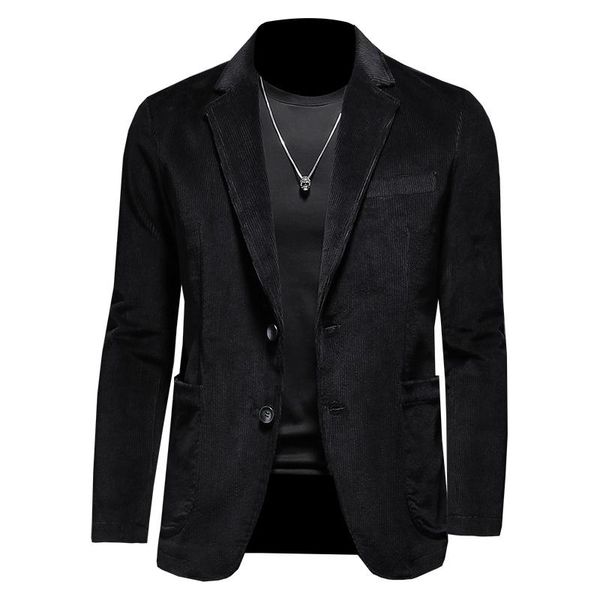 men's suits & blazers 2021 brand black gray suit jackets solid slim fit single-breasted dress men fashion casual corduroy blazer, White;black
men's suits & blazers 2021 brand black gray suit jackets solid slim fit single-breasted dress men fashion casual corduroy blazer, White;black