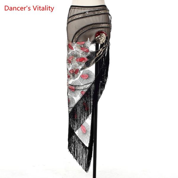 stage wear belly dance female elegant tassel hip scarf practice clothes oriental dancing sequins long skirt performance clothing, Black;red
stage wear belly dance female elegant tassel hip scarf practice clothes oriental dancing sequins long skirt performance clothing, Black;red