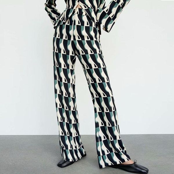 women's pants & capris kumsvag women summer print fashion boot cut 2021 za high waist full length pant female elegant casual trousers, Black;white
women's pants & capris kumsvag women summer print fashion boot cut 2021 za high waist full length pant female elegant casual trousers, Black;white