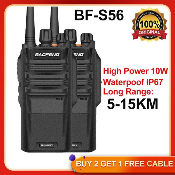 walkie talkie 2pc long range 5-15km bf s56 max ip67 waterproof high power 10w transceiver handy baofeng
walkie talkie 2pc long range 5-15km bf s56 max ip67 waterproof high power 10w transceiver handy baofeng