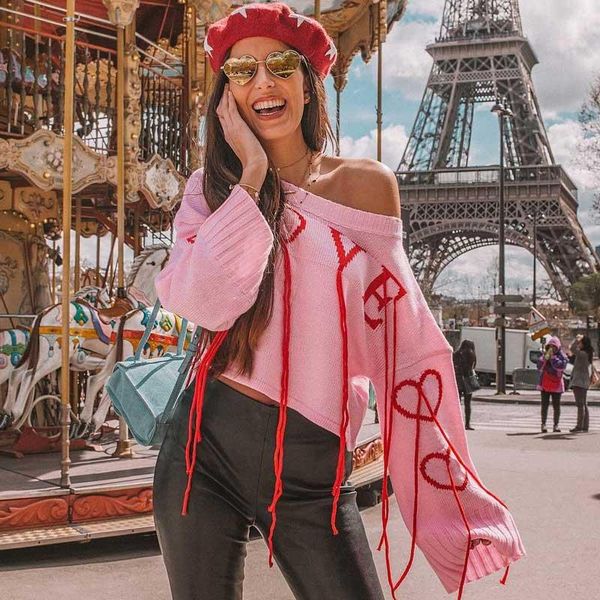 women's sweaters boho inspired pink cute sweater women lover letter style pullovers knitwear crop long sleeve jumper, White;black
women's sweaters boho inspired pink cute sweater women lover letter style pullovers knitwear crop long sleeve jumper, White;black
