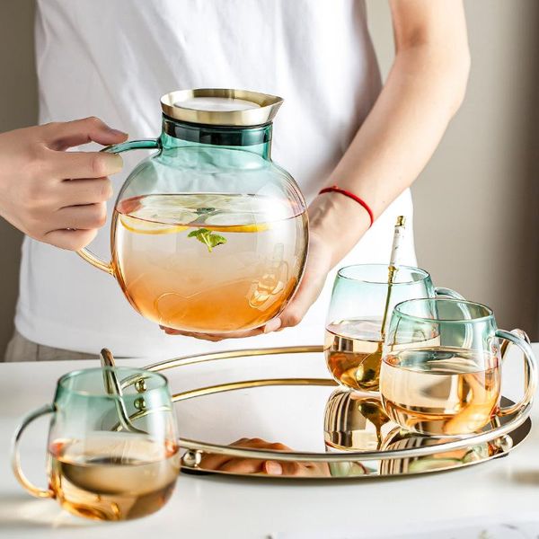 wine glasses gradient color glass water pitcher cup set stainless steel tray home kitchen juice jar heat resistant thick jugs cups
wine glasses gradient color glass water pitcher cup set stainless steel tray home kitchen juice jar heat resistant thick jugs cups