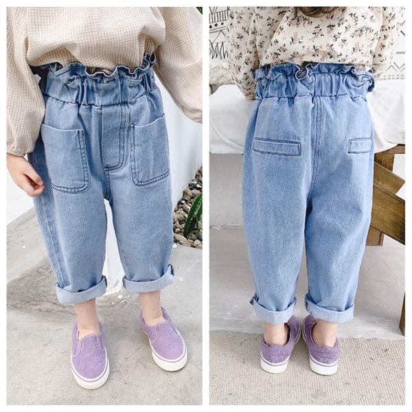 spring 2021 new baby girls solid color high waist jeans korean style cute children pockets casual thin denim pants 1-6y, Blue
spring 2021 new baby girls solid color high waist jeans korean style cute children pockets casual thin denim pants 1-6y, Blue