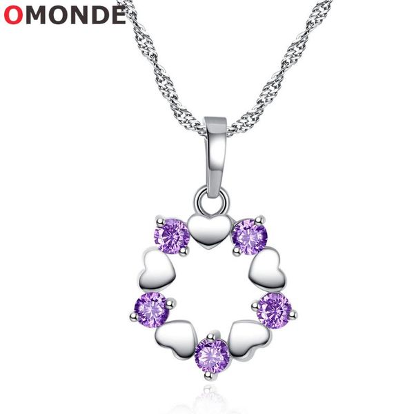 pendant necklaces sweet love heart round purple clear crystal cubic zirconia for korea women girls romantic engagement jewelry, Silver
pendant necklaces sweet love heart round purple clear crystal cubic zirconia for korea women girls romantic engagement jewelry, Silver