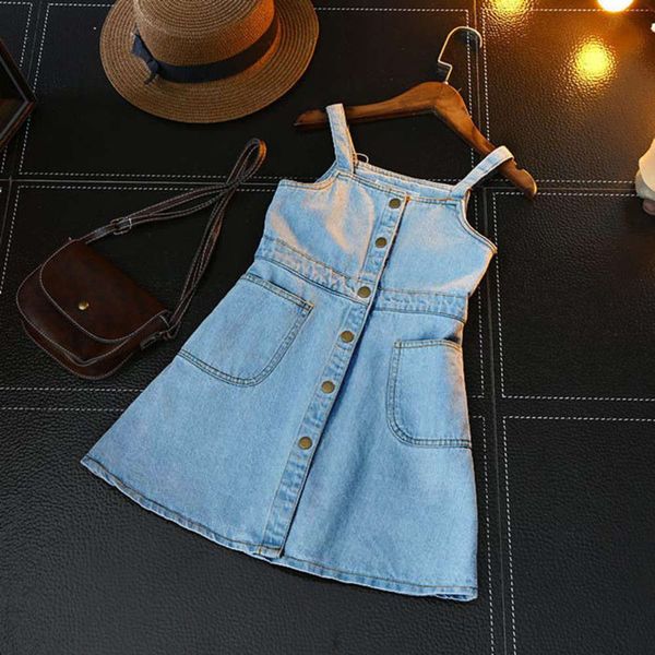 children's fashion suspender denim baby strap skirt summer girl's dress, Black
children's fashion suspender denim baby strap skirt summer girl's dress, Black