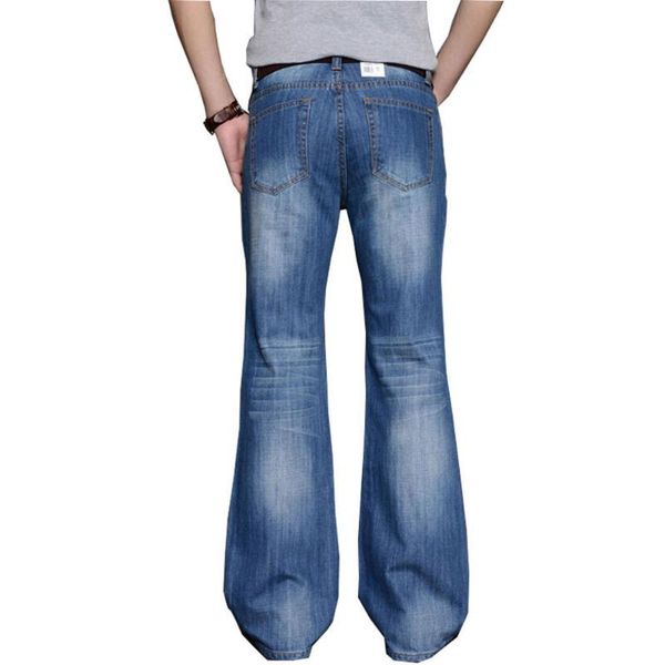 men's jeans big flared jeans boot cut leg flared loose fit high waist male designer classic denim, Blue
men's jeans big flared jeans boot cut leg flared loose fit high waist male designer classic denim, Blue