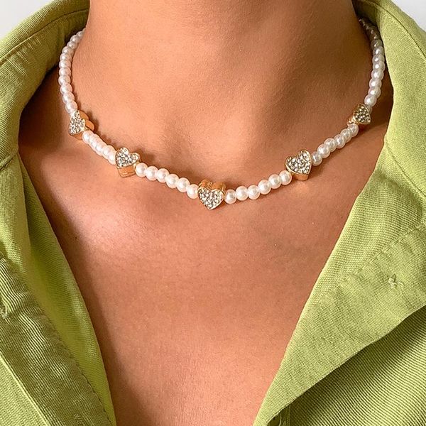 chokers vintage ins imitation pearl choker necklace for women crystal love heart short clavicle fashion jewelry girl party gift, Golden;silver
chokers vintage ins imitation pearl choker necklace for women crystal love heart short clavicle fashion jewelry girl party gift, Golden;silver