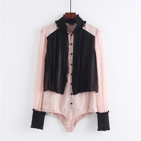 women lapel long sleeve casual playsuits lady single breasted chiffon rompers jumpsuit overalls 210527, Black;white
women lapel long sleeve casual playsuits lady single breasted chiffon rompers jumpsuit overalls 210527, Black;white