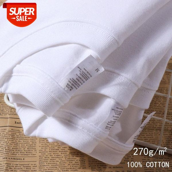 270g japanese heavy quality thick combed cotton pure color short-sleeved bottoming shirt t-shirt men and women tee tide #9e6z, White;black
270g japanese heavy quality thick combed cotton pure color short-sleeved bottoming shirt t-shirt men and women tee tide #9e6z, White;black
