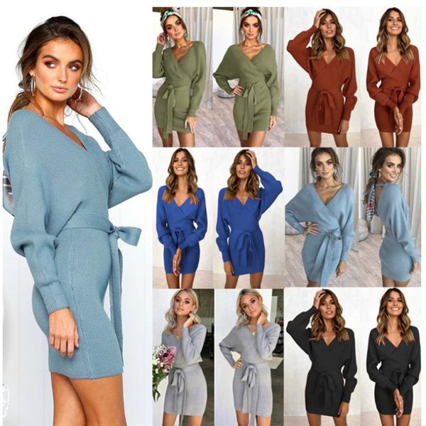casual dresses women knitted miniskirts dress long sleeve vintage v-neck ladies sweater, Black;gray
casual dresses women knitted miniskirts dress long sleeve vintage v-neck ladies sweater, Black;gray