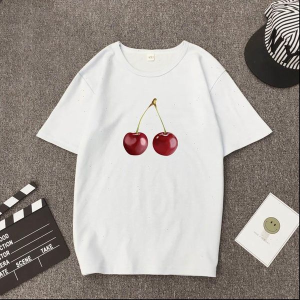 women t shirts summer short sleeve casual cherry shirt female fashion o neck womens graphic tee harajuku drop ship, White
women t shirts summer short sleeve casual cherry shirt female fashion o neck womens graphic tee harajuku drop ship, White