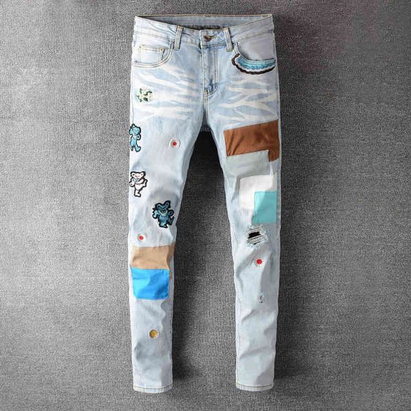 men's jeans crop jeans, hip hop, bear, embroidery, patchwork, urban fashion, torn, stretch, skinny light blue mq0u
men's jeans crop jeans, hip hop, bear, embroidery, patchwork, urban fashion, torn, stretch, skinny light blue mq0u