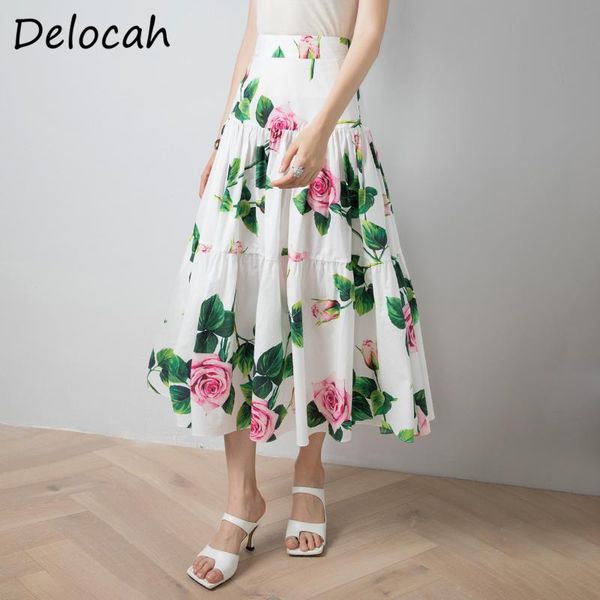 skirts delocah summer women fashion designer big swing a-line skirt high waist rose floral print female quality cotton, Black
skirts delocah summer women fashion designer big swing a-line skirt high waist rose floral print female quality cotton, Black