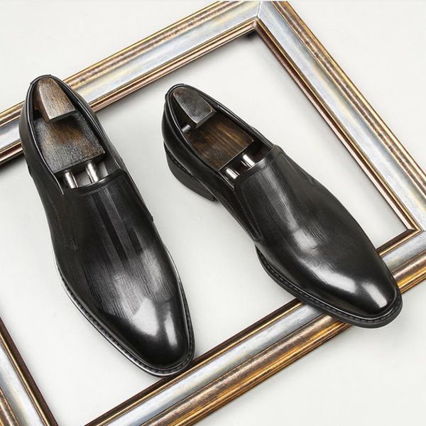 dress shoes genuine leather business casual men office work slip-on mens simple elegant wedding size 37-44, Black
dress shoes genuine leather business casual men office work slip-on mens simple elegant wedding size 37-44, Black
