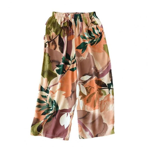 women's pants & capris wide leg for women floral print home high waist straight trousers casual loose cropped streetwear, Black;white 
women's pants & capris wide leg for women floral print home high waist straight trousers casual loose cropped streetwear, Black;white