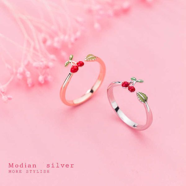 real 925 sterling silver enamel sweet lovely cherry leaves open adjustable finger ring for women korea style fine jewelry 210707
real 925 sterling silver enamel sweet lovely cherry leaves open adjustable finger ring for women korea style fine jewelry 210707