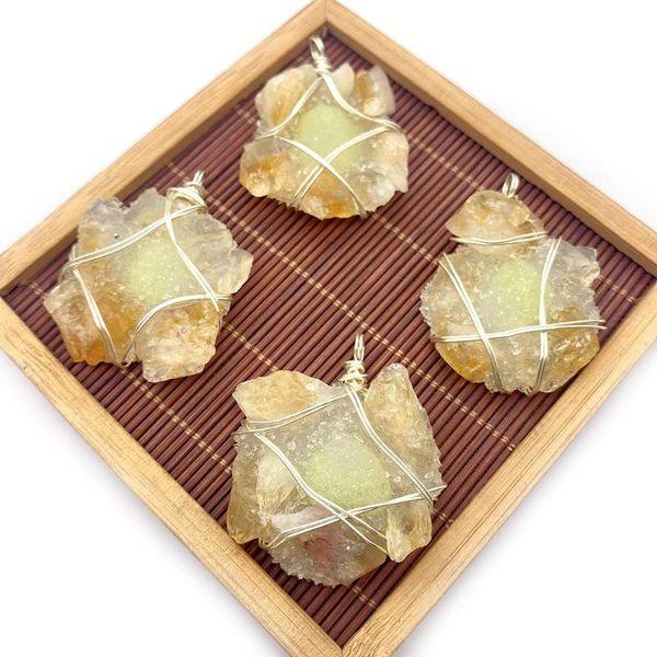 charms natural stone crystal pendant irregular light yellow hand-wound necklace charm lady jewelry bracelet accessories, Bronze;silver
charms natural stone crystal pendant irregular light yellow hand-wound necklace charm lady jewelry bracelet accessories, Bronze;silver