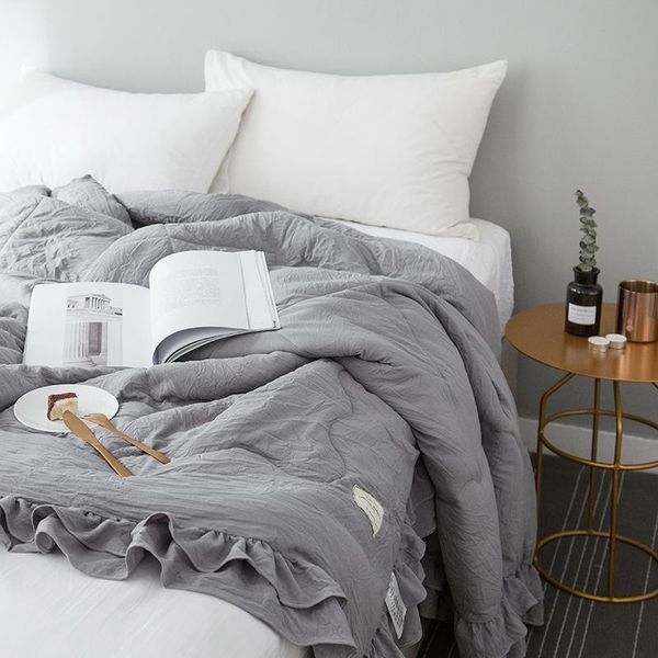 comforters & sets seersucker quilt with ruffles hem thin summer bedspread solid gray blue throws blanket twin king size quilted comforter
comforters & sets seersucker quilt with ruffles hem thin summer bedspread solid gray blue throws blanket twin king size quilted comforter