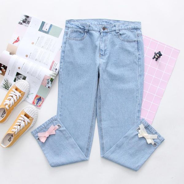 women's pants & capris preppy style cute autumn denim loose straight trousers bows trim daily casual vintage, Black;white
women's pants & capris preppy style cute autumn denim loose straight trousers bows trim daily casual vintage, Black;white