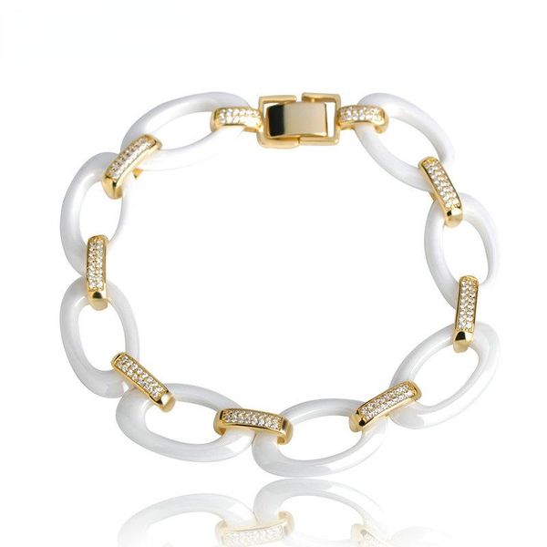 link, chain blucome design ceramics bracelets copper pulsera zircon full crystal bracelet homme christmas accessories with gifts box, Black
link, chain blucome design ceramics bracelets copper pulsera zircon full crystal bracelet homme christmas accessories with gifts box, Black