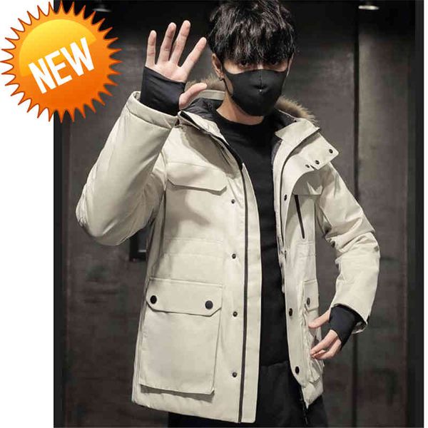 new winter hooded down jacket men's outdoor coats youth short style thickened warm coat raccoon hair with fur collar, Black
new winter hooded down jacket men's outdoor coats youth short style thickened warm coat raccoon hair with fur collar, Black
