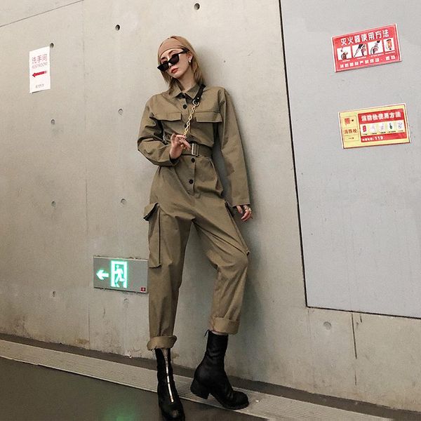 women's jumpsuits & rompers high streetwear sashes women long sleeve jumpsuit combinaison femme autumn ladies casual pockets cargo over, Black;white
women's jumpsuits & rompers high streetwear sashes women long sleeve jumpsuit combinaison femme autumn ladies casual pockets cargo over, Black;white