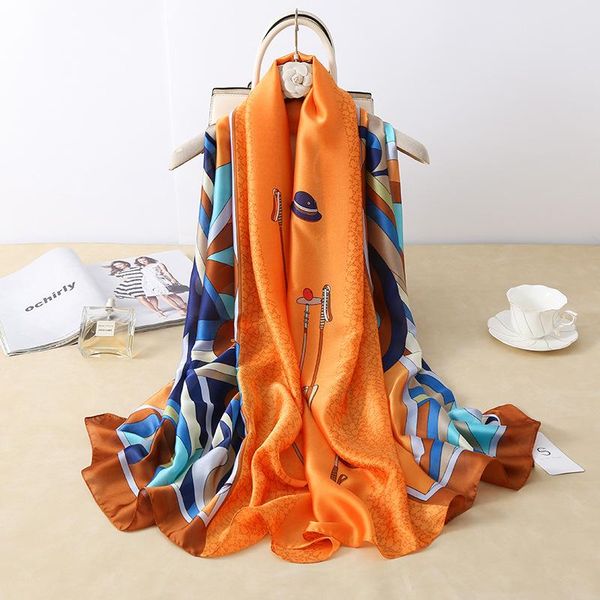 scarves long satin gauze spring and summer beach sunscreen for women korean version of the sweet print scarf, Blue;gray
scarves long satin gauze spring and summer beach sunscreen for women korean version of the sweet print scarf, Blue;gray